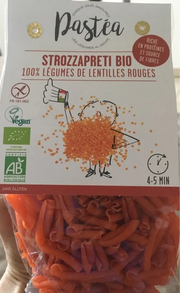 Strozzapreti de lentilles rouges