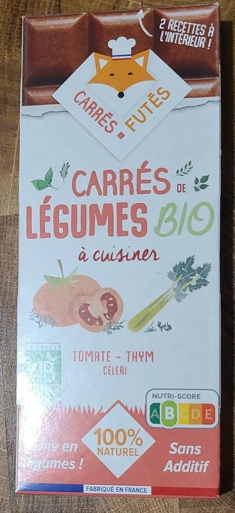 Carrés de légumes bio à cuisiner