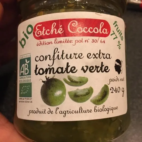Confiture tomate verte