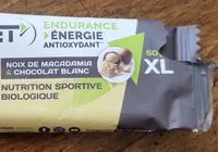 Barre énergétique biologique à la noix de macadamia et au chocolat blanc