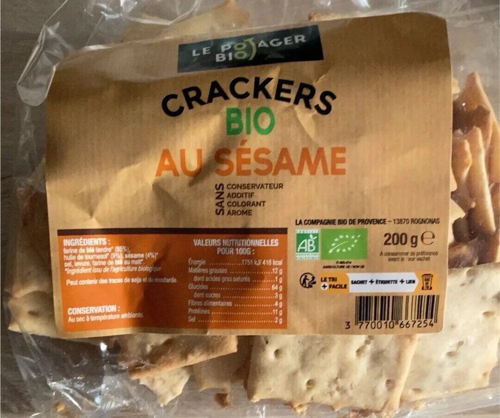 Crackers bio au sésame