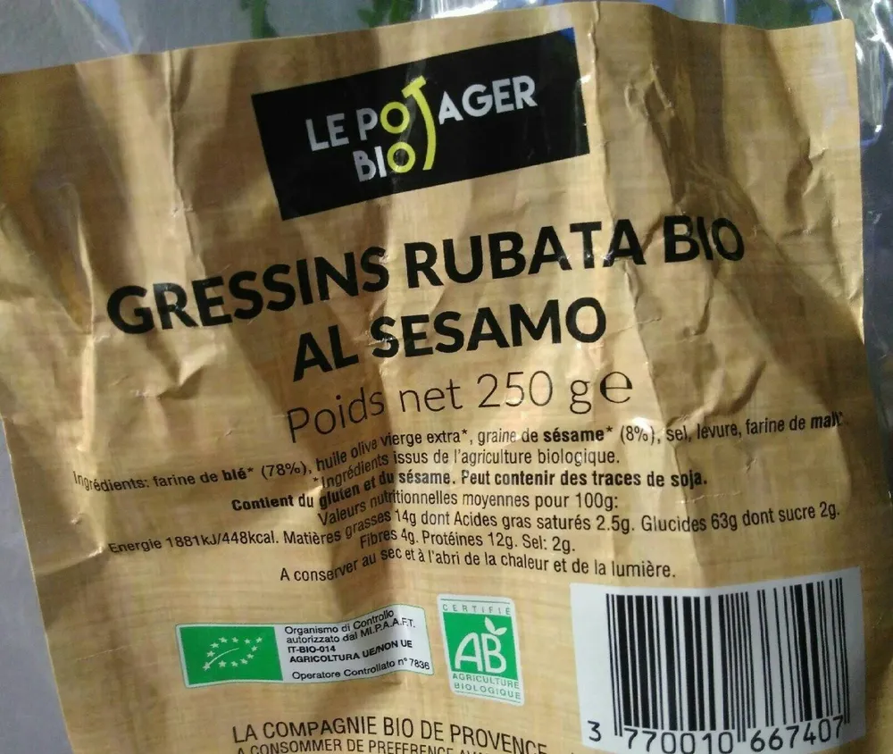 Gressins rubata bio Al sesamo