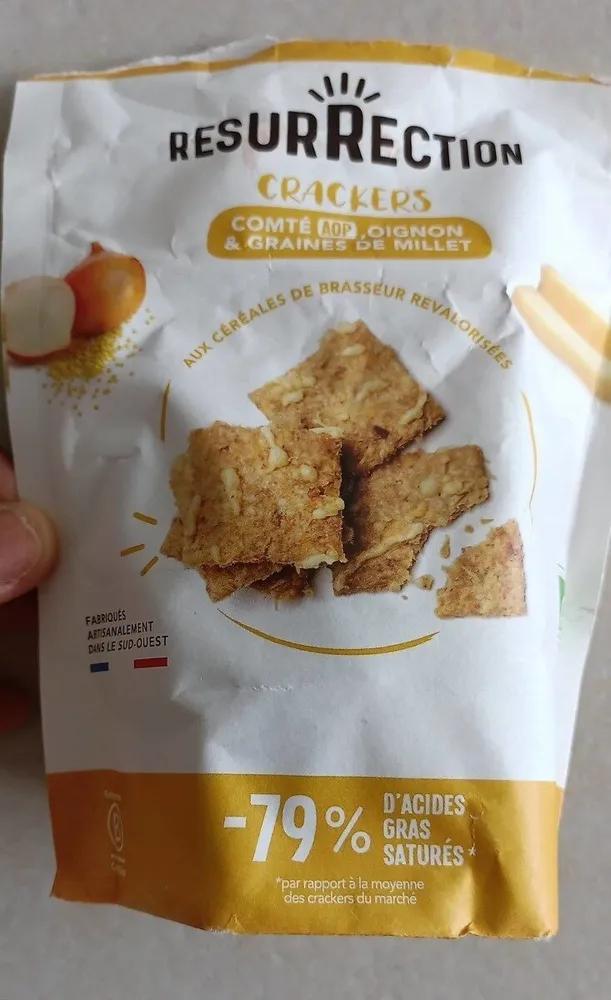 Crackers comté oignon et graines de millet