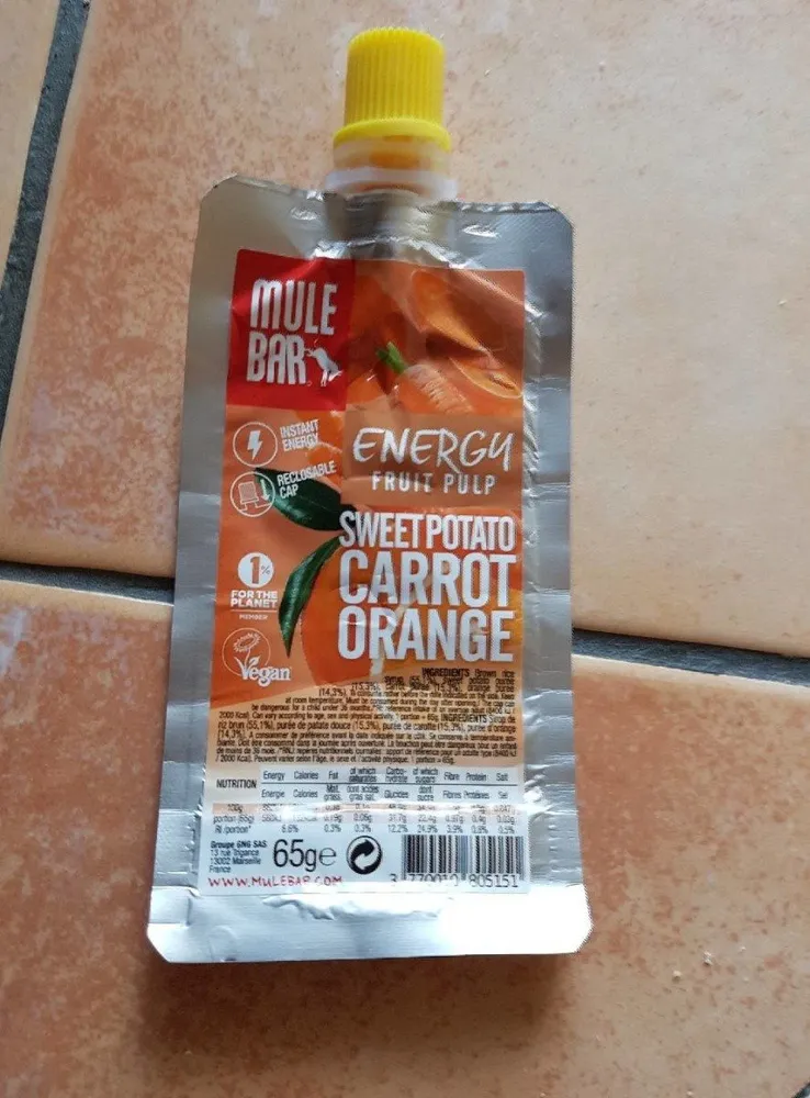 Energy fruit pulp - Patate douce, Carotte, Orange