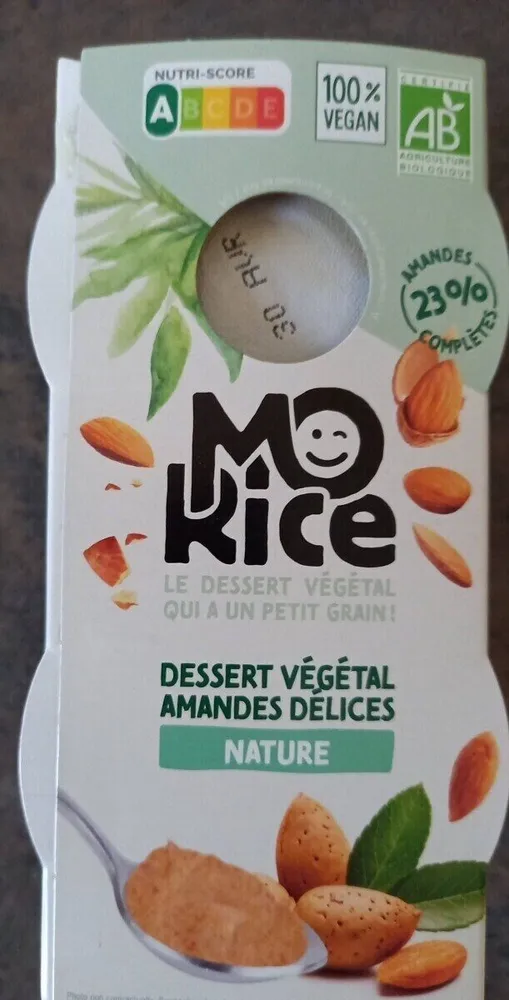 Dessert végétal amandes délices nature