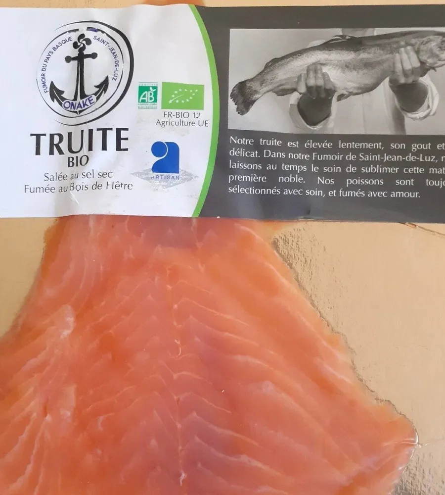 Truite bio salée au sel sec