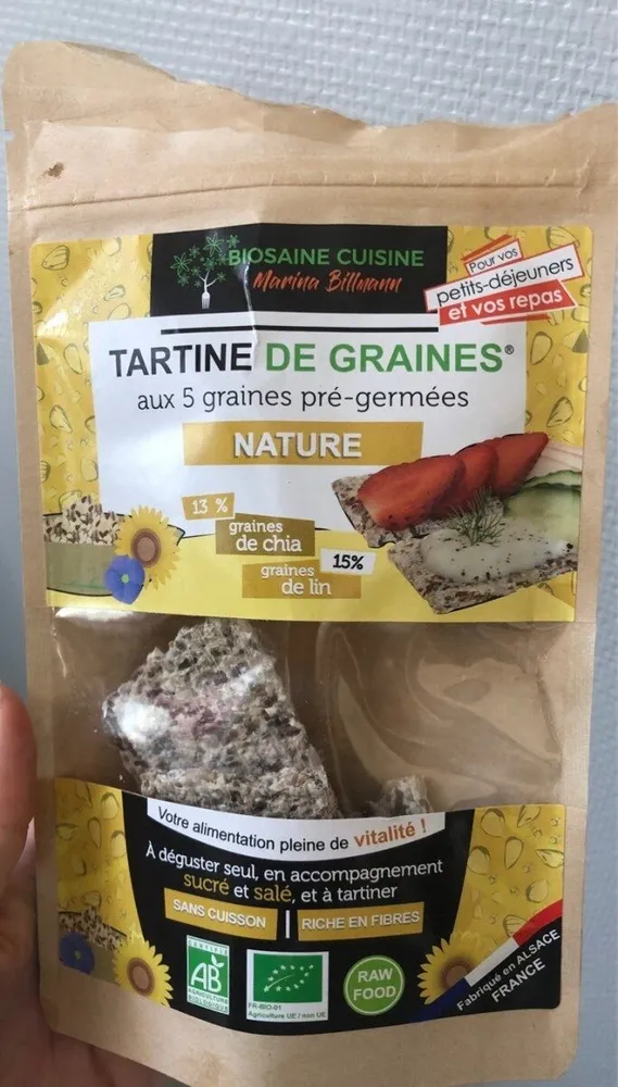 Tartine de graines aux 5 graines pré-germées