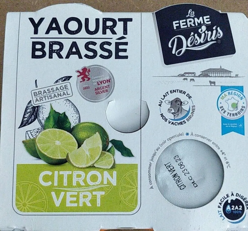 Yaourt brassé citron vert