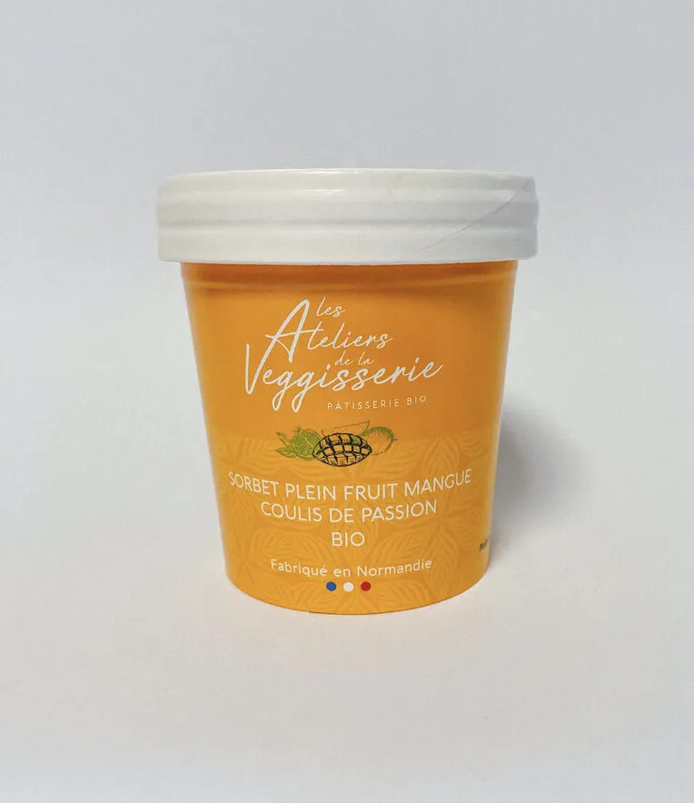 Sorbet mangue, coulis de passion