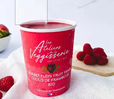 Sorbet fraise, coulis de framboise ml 120