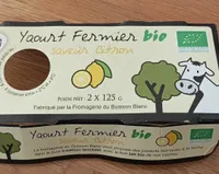 Yaourt Fermier bio saveur citron