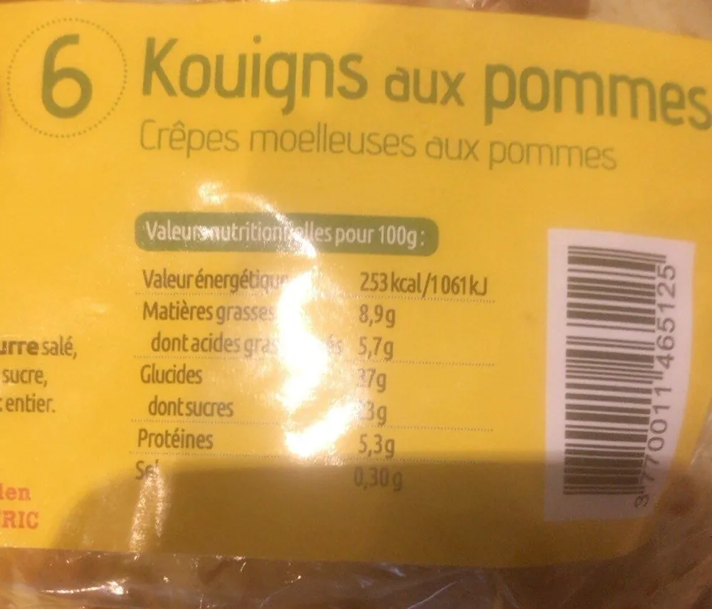 6 kougins au pommes