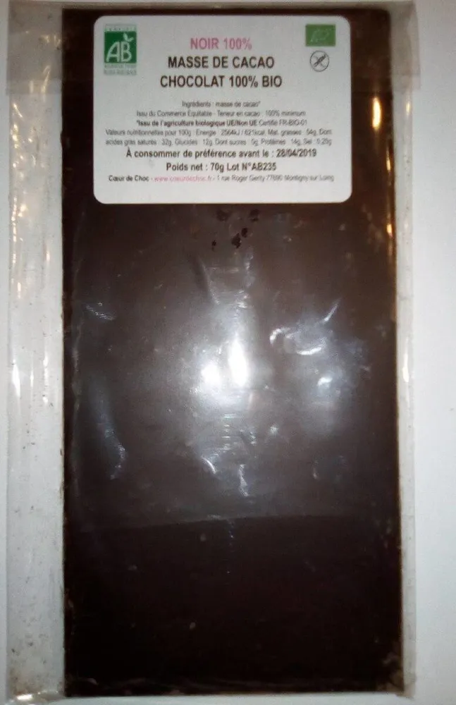 Noir 100% Masse de cacao