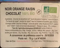 Noir Orange Raisin Chocolat