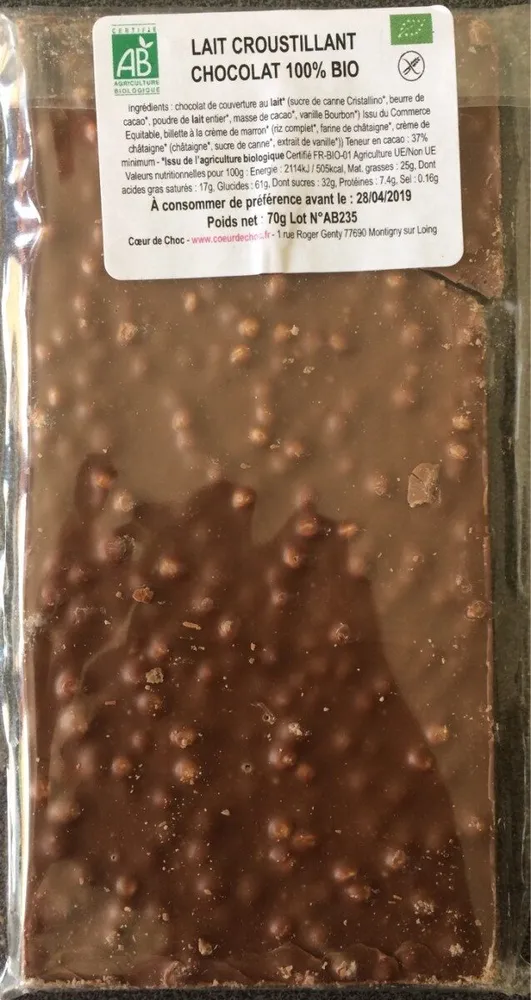 Lait croustillant chocolat