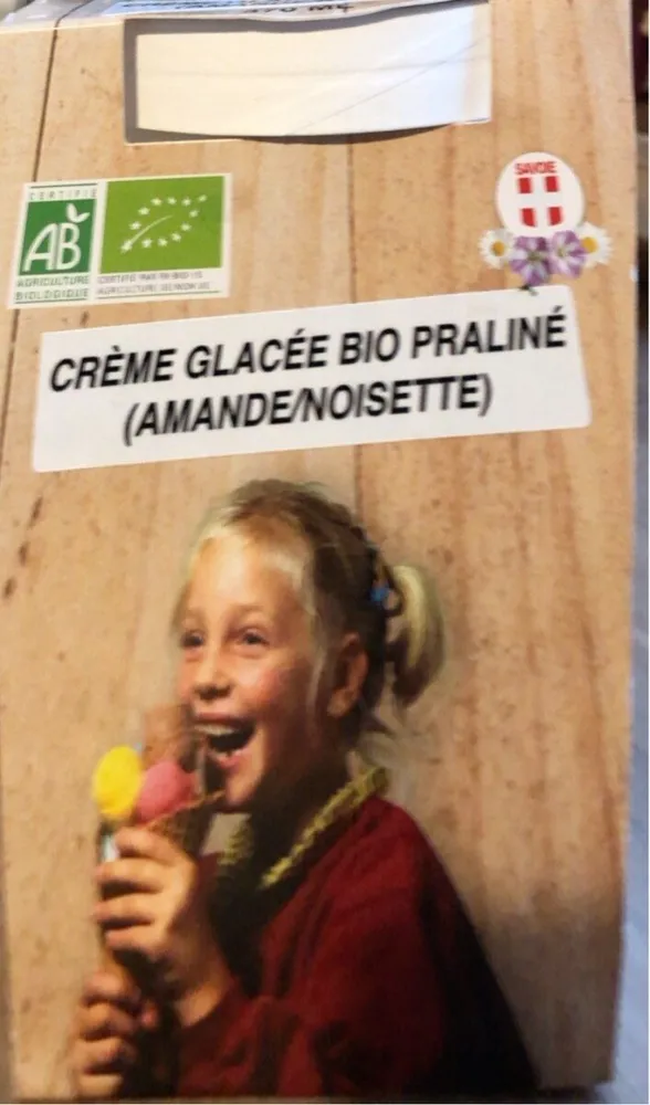 Crème glacée bio pralinée