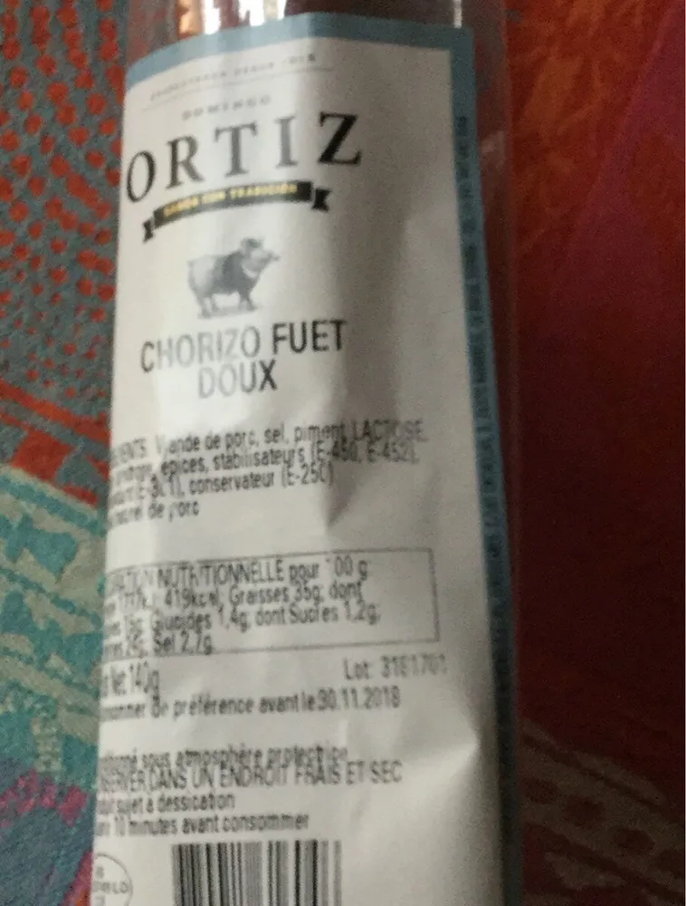 Chorizo fuet doux