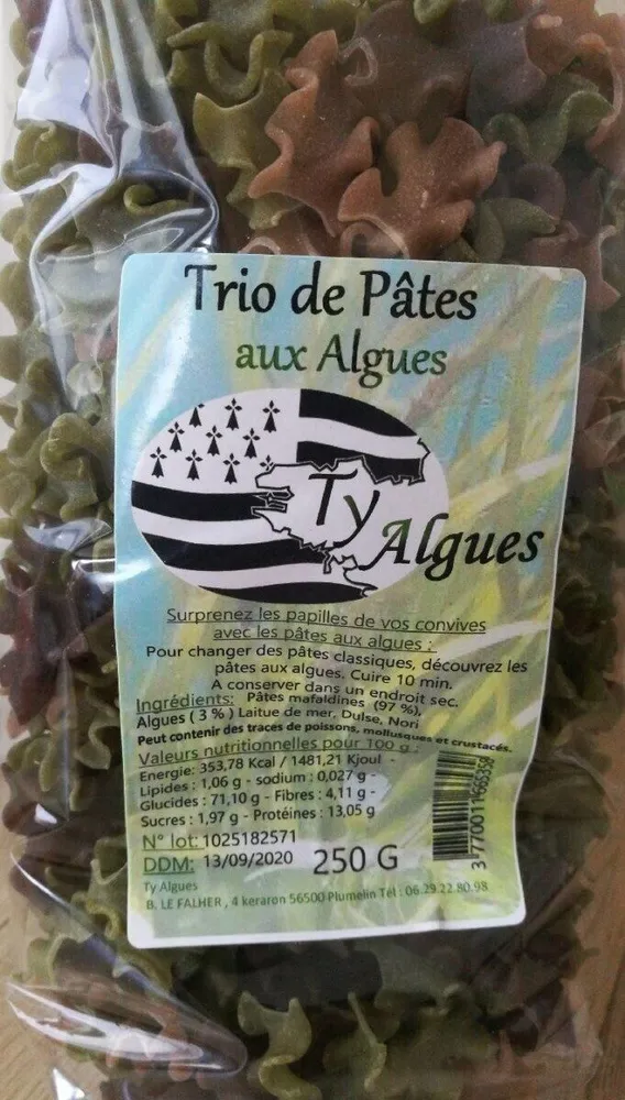 Trio de pâtes aux algues