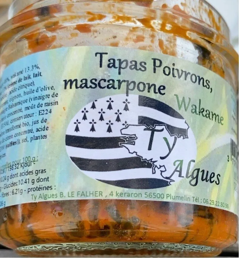 Tapas poivrons algues mascarpone