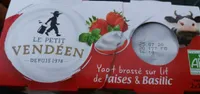 Yaourt brassé sur lit de fraises et basilic
