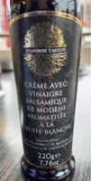 Creme avec vinaigre balsamiques, aromatisée à la truffe blanche