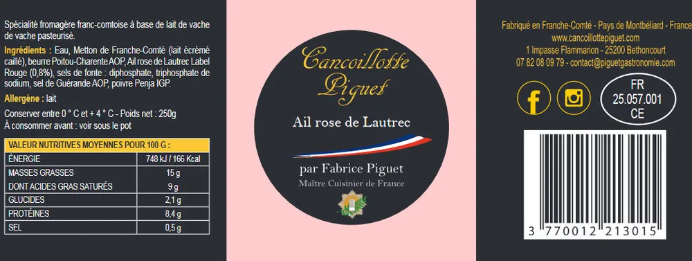 Cancoillotte à l'ail rose de Lautrec
