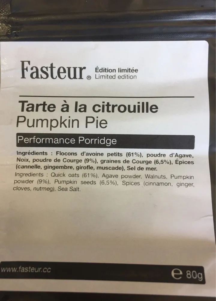 Porridge Tarte a la citrouille