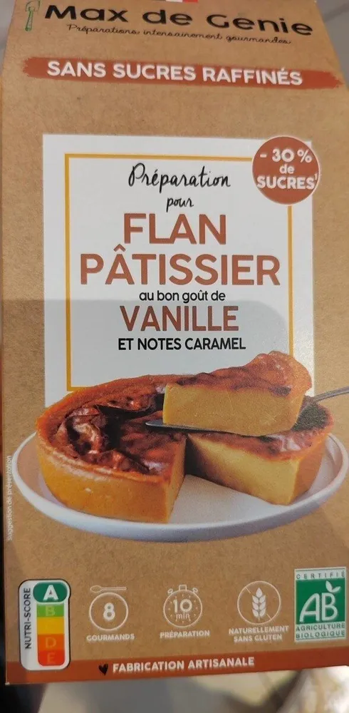Flan pâtissier vanille sans gluten sans sucre raffinés