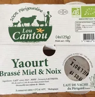 Yaourt brassé miel et noix