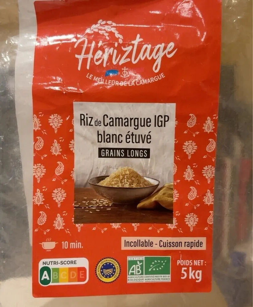 Riz de camargue IGP blanc étuvé grains longs