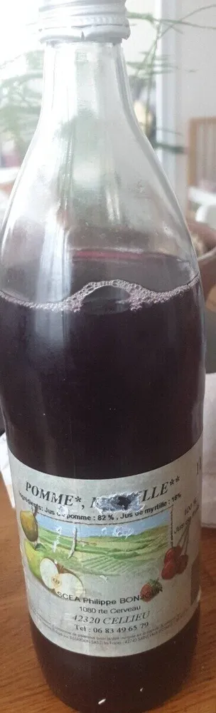 Jus pommes myrtilles