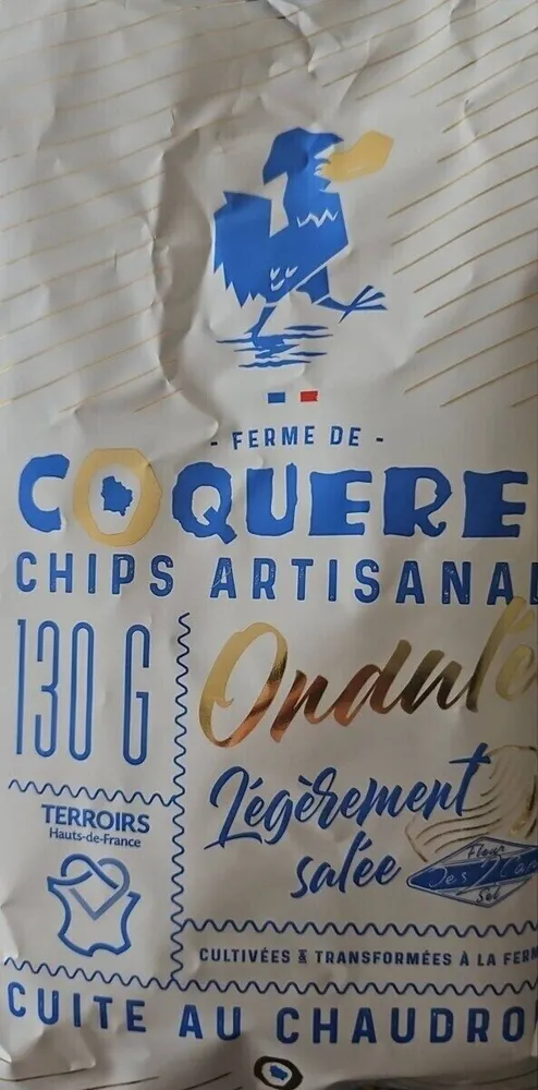CHIPS ARTISANALES Ondulées légèrement salée CUITE AU CHAUDRON