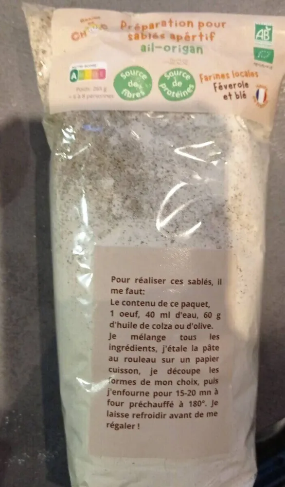 Préparation pour sablés apéritif ail origan