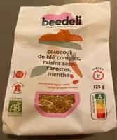 Couscous de blé complet, raisins secs, carottes, menthe