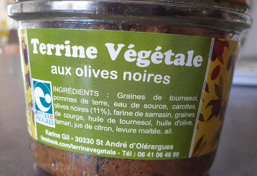 Terrine végétale aux olives noires