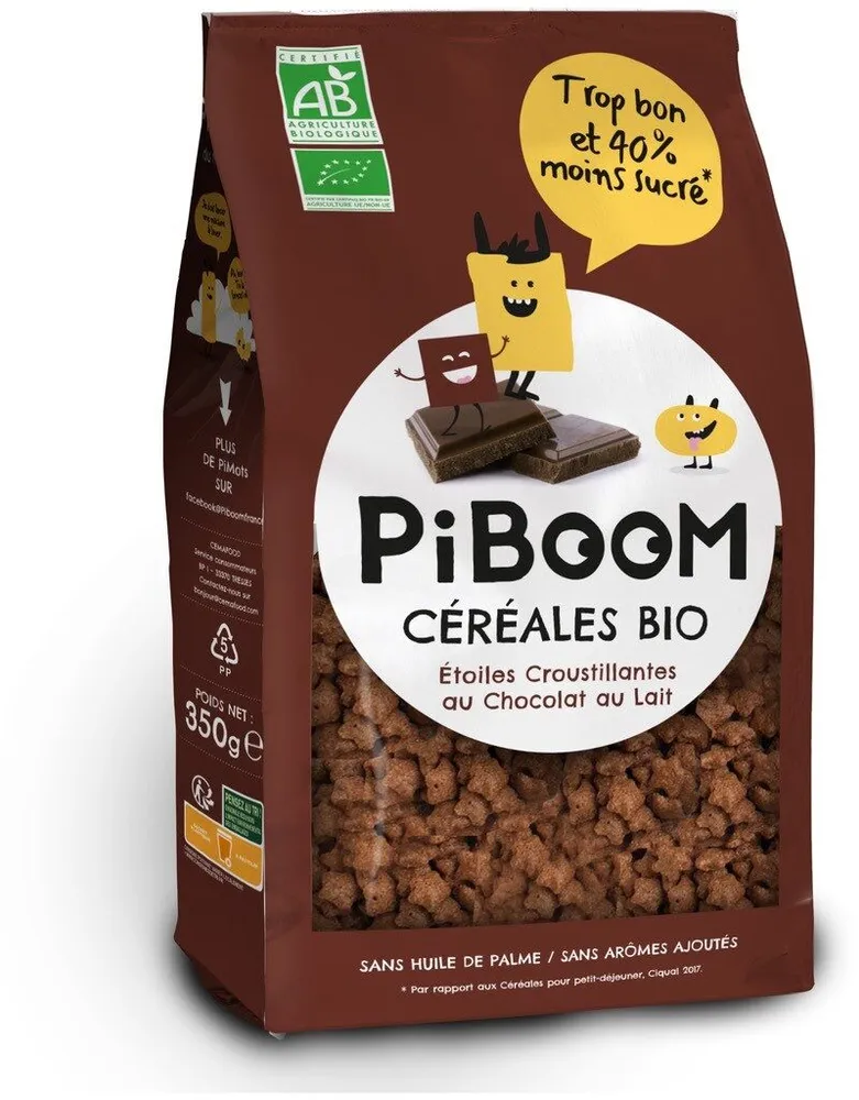 PiBooM étoiles croustillantes au chocolat au lait
