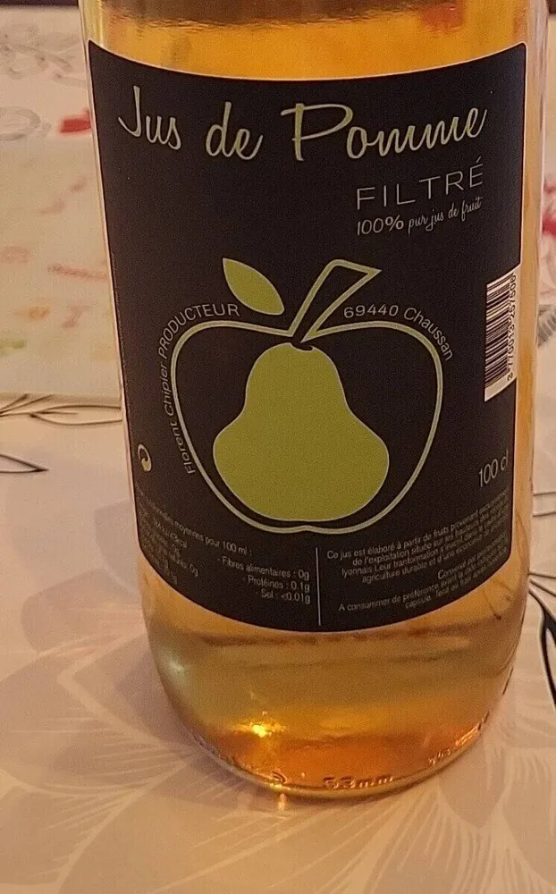 Jus de Pomme FILTRÉ 100% pur jus de fruit