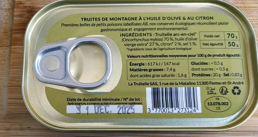 Truites de montagne à l'huile d'olive et au citron