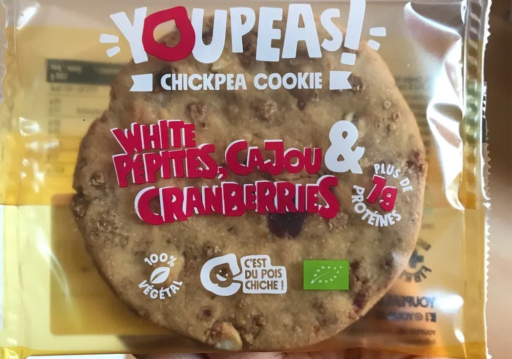 Cookie white pépites, cajou & cranberries