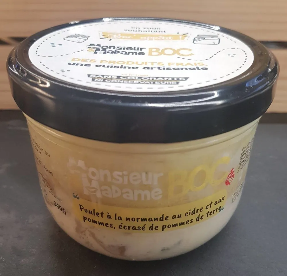 Poulet à la normande au cidre et écrasé de pommes de terre
