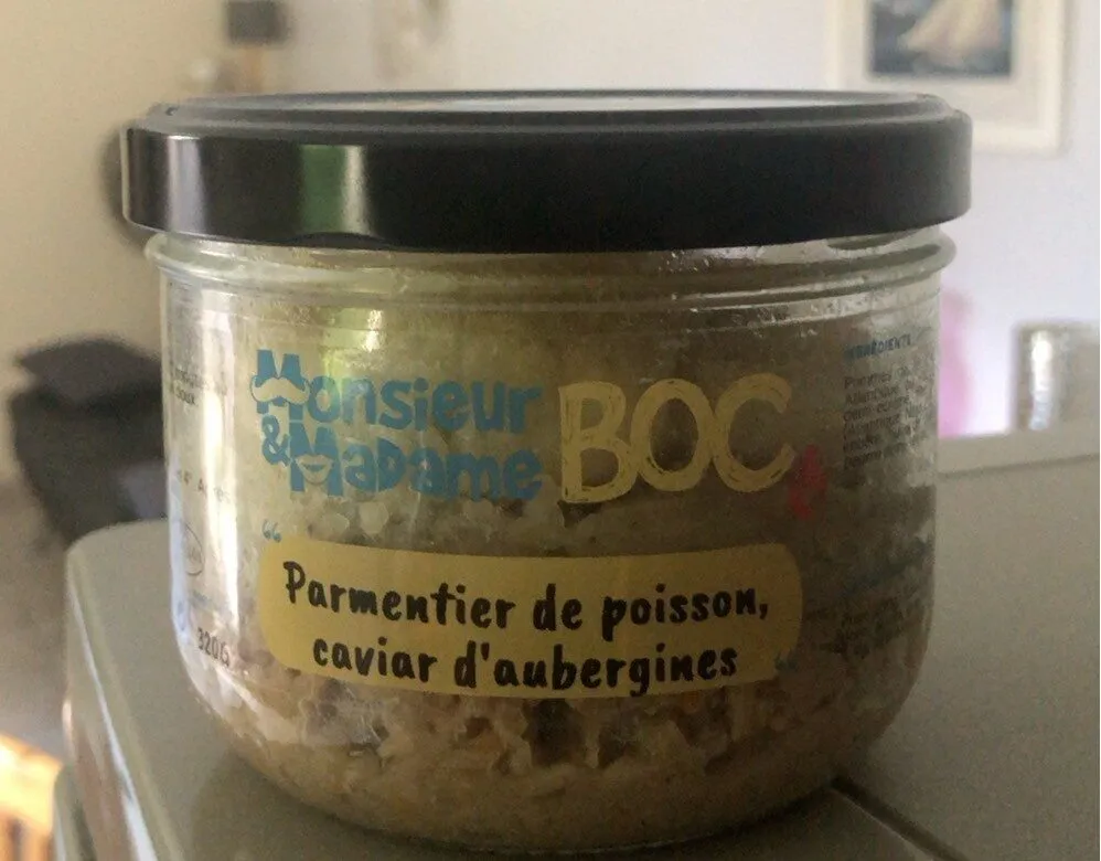 Parmentier de poisson, caviar d'aubergines