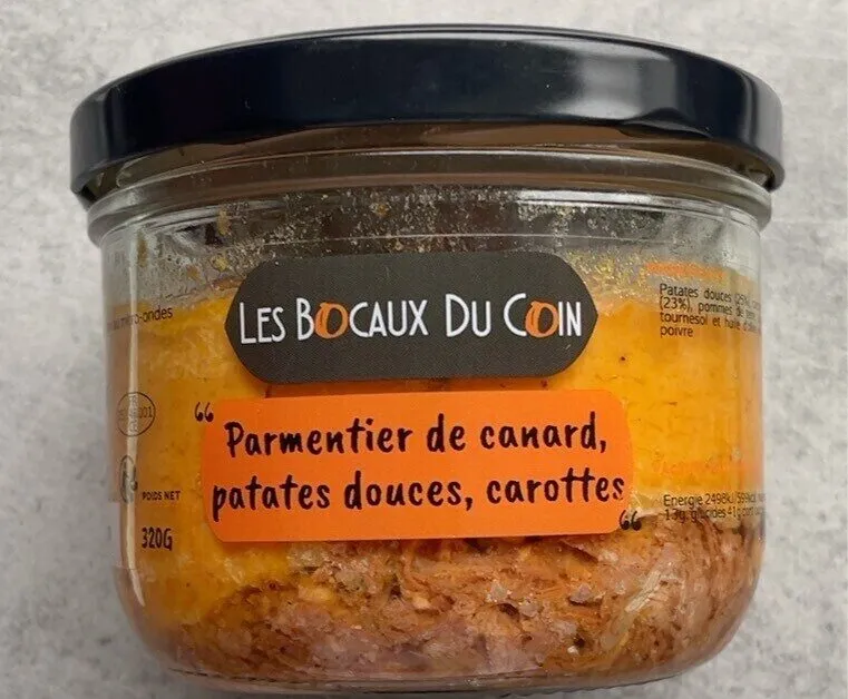 Parmentier de canard, patates douces, carottes