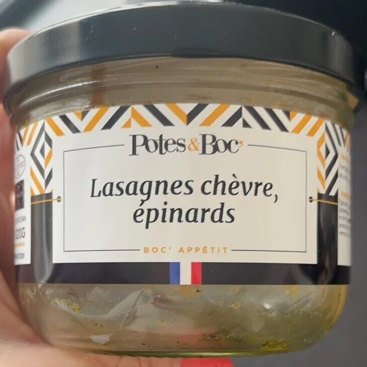 Lasagnes chevre, epinards