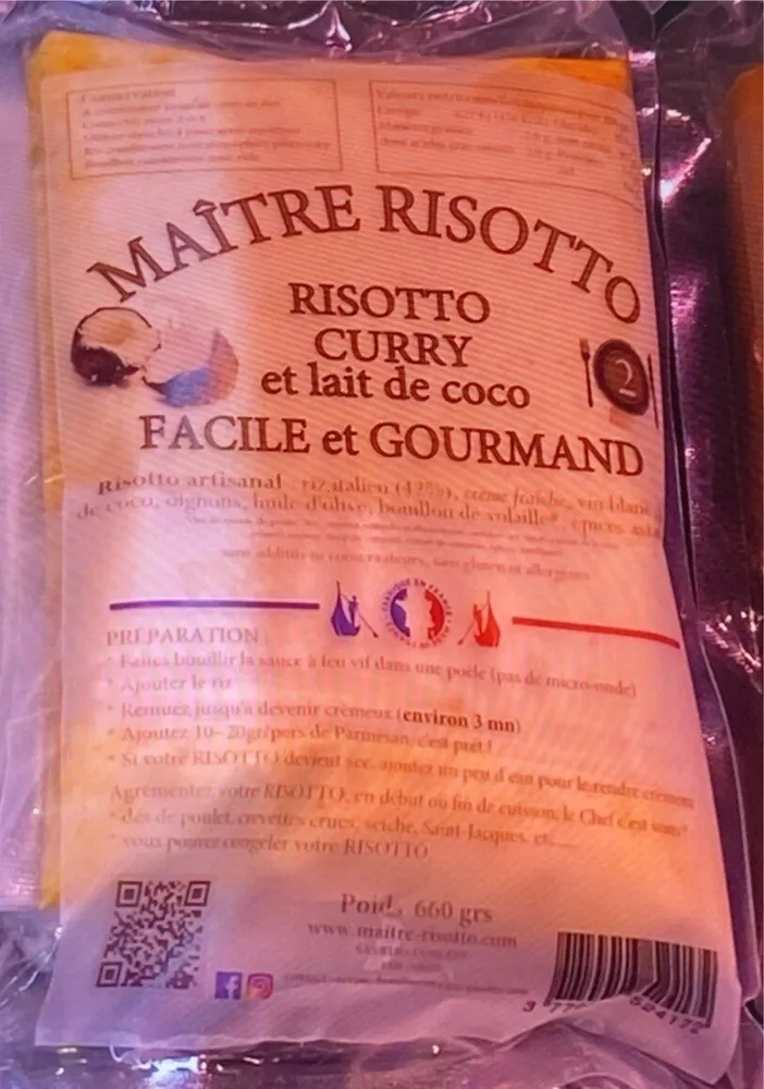 Risotto curry et lait de coco 2 pers