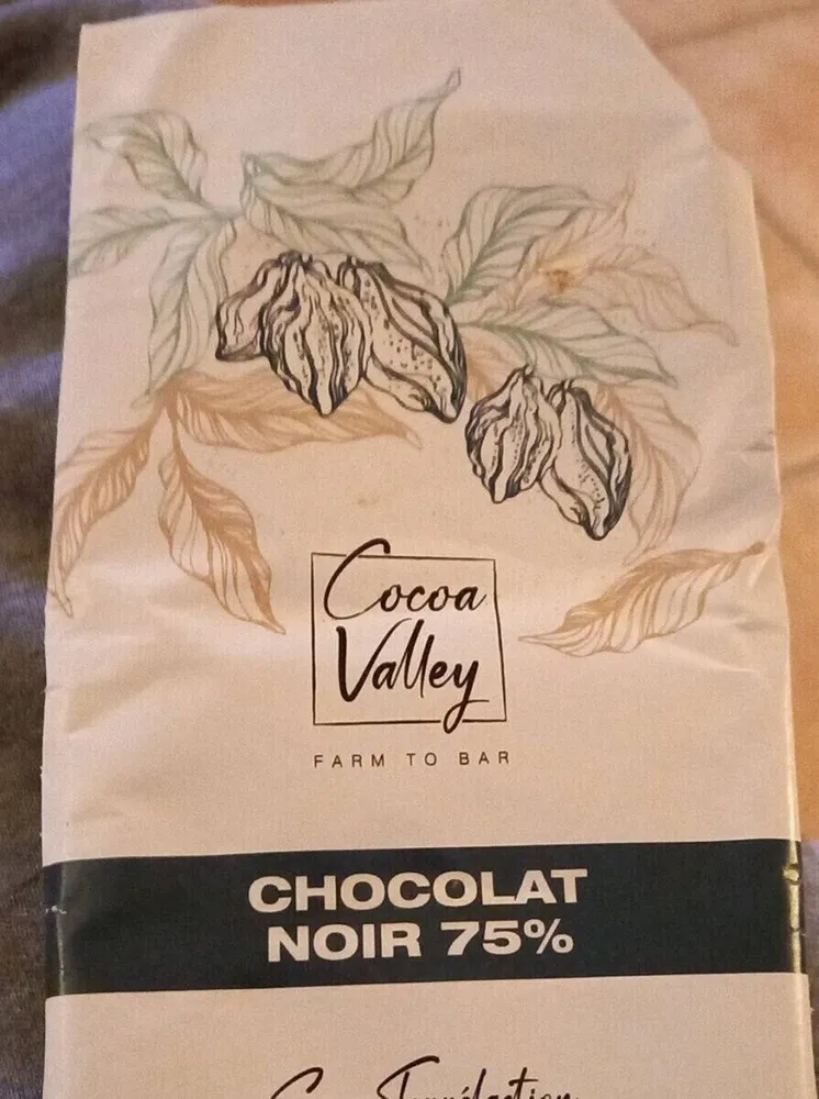 Chocolat noir 75% sans torréfaction