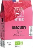 Biscuits épices et cranberries 100g BIO