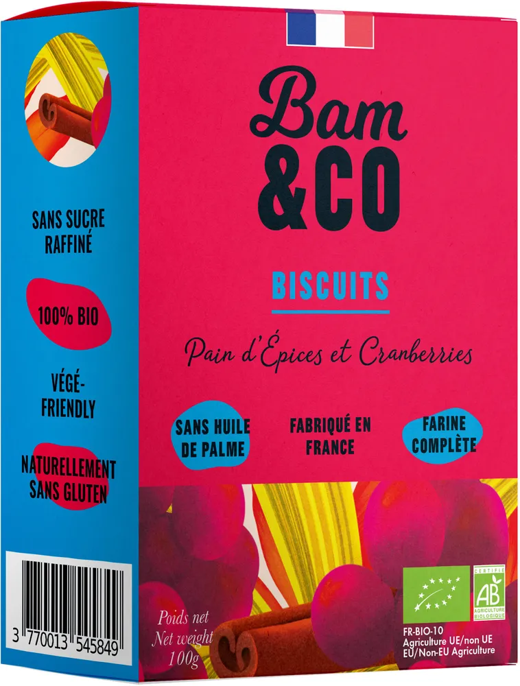 Biscuits Pain d'Épices et Cranberries 100g BIO