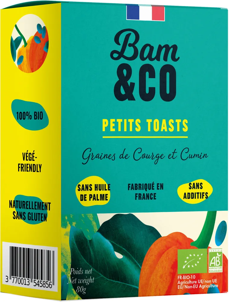 Petits Toasts Graines de Courges et Cumin 80g BIO