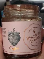 Confiture fraise rhubarbe et biscuits de reims