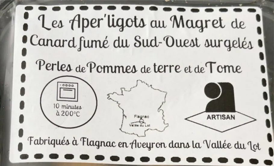 Les aper’ligots au magret de canard fume du sud-ouest surgele